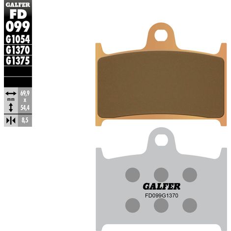 Pastillas de freno Galfer KH145 / KH236 de metal sinterizado (dorado) Sport