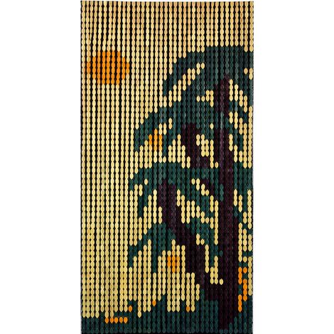 Tenda Anti Mosche a Piastrina Palme Vette Plastica Alluminio 100 x 220 cm