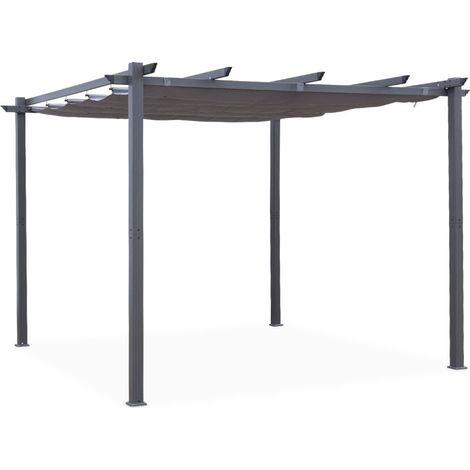 sweeek - Pergola, Aluminium, 3x3m, Schiebedach (1/5)