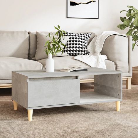 Table basse Gris béton 90x50x36,5 cm Bois d'ingénierie vidaXL (1/5)