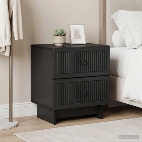 Armadio da Notte 2 pz Nero 43 x 34,5 x 47,5 cm vidaXL (1/5)