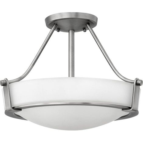 Deckenleuchte Lampe Wohnzimmerleuchte Glas Stahl Nickel 2 Flammig D 41,3 cm (1/5)