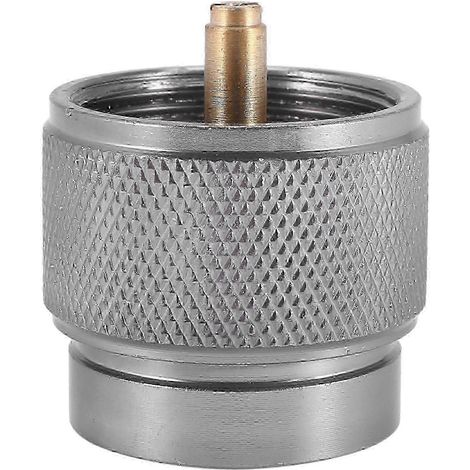 Adaptateur pour réchaud de camping : entrée pour petite bouteille de propane de 1 lb et sortie avec valve Lindal EN417 pour bouteille extérieure (1/5)