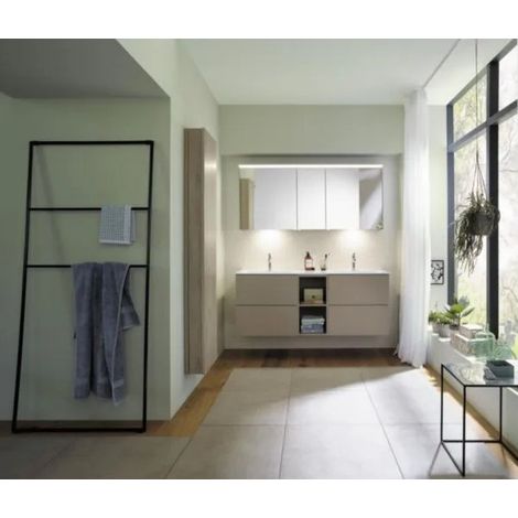 Armoire de Toilette 150cm BURGBAD avec Double Portes Miroir et Éclairage LED Ferrage Droit - SPKD150D (1/4)