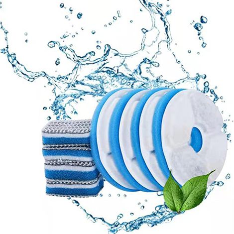 6 filtres pour fontaines à eau pour animaux, fontaine à eau automatique pour chats et chiens avec démarrage et arrêt, filtres pour fontaine à eau en forme de fleur, distributeur d'eau pour animaux, éc (1/5)