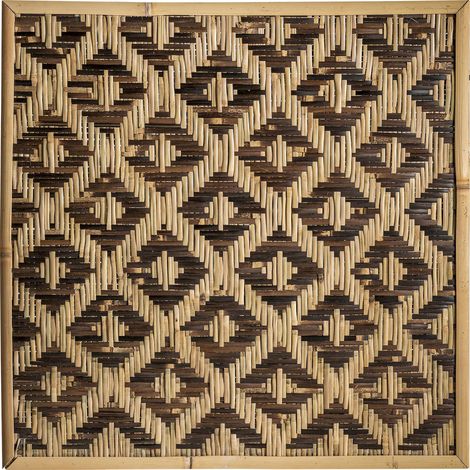 Panneau mural en bambou style bohème - marron et bambou naturel (1/3)