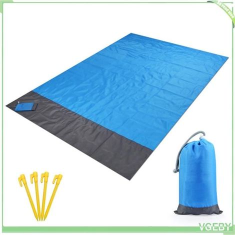 Couverture de pique-nique - FAF EICY - 1,4 x 2 m - Imperméable - Indéchirable - Vert armée/gris (1/5)
