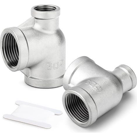 Stück T-Stück-Reduzierstücke aus Edelstahl 304 (Innengewinde), 1"-1"-1/2" BSP mit seitlichem Durchmesser-Wasserrohradapter-Reduzierzubehör (1/5)