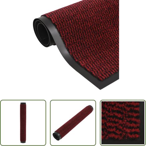 vidaXL Paillasson antidérapant - Paillasson touffeté 60x180 cm Rouge (1/5)