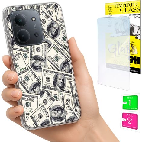 Custodia per Xiaomi Redmi 15C 4G 171mm, cover posteriore con vetro 9H. (1/5)