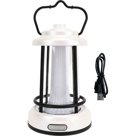 Lampe de camping LED rechargeable rétro, super lumineuse avec variateur d'intensité sans palier, lampe de survie d'urgence. (1/5)