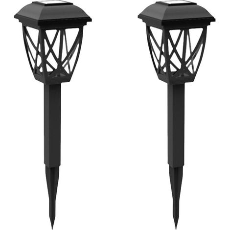 Lampes solaires de jardin, lot de 2 lampes LED extérieures avec piquet de terre, compatibles Philips, ampoules à incandescence décoratives, idéales comme cadeaux de jardin. (1/3)