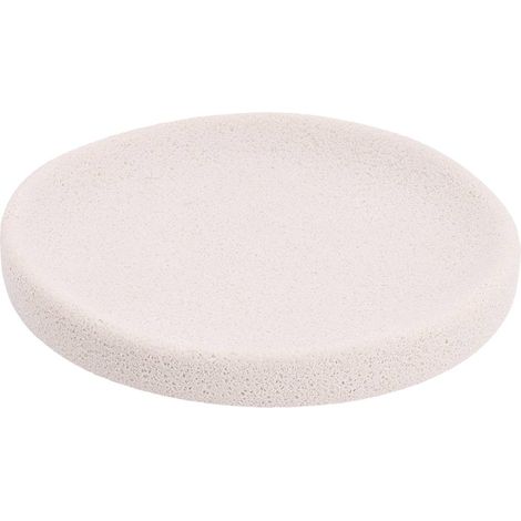 Porte savon rond aspect brut en polyresine - ivoire - Tendance