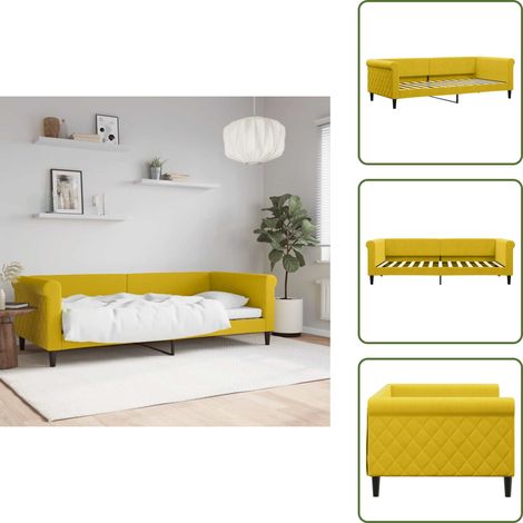 Letto giallo - vidaXL Letto da Giorno Giallo 90x200 cm in Velluto - Divano letto 90x200 cm