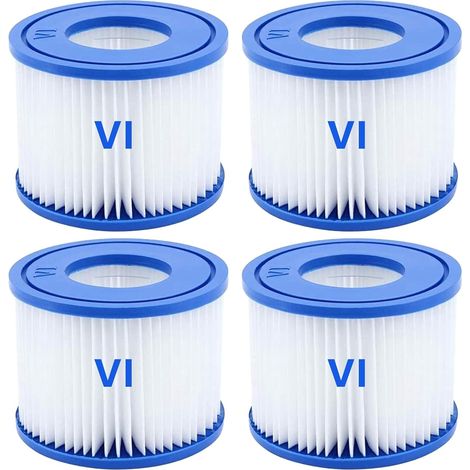 Lot de 4 cartouches filtrantes compatibles Lay-Z-Spa, 104 × 81 mm, trou Ø51 mm (1/5)