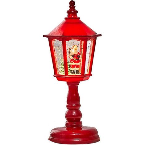 Lampe de table LED rouge effet neige avec musique, éclairage festif pour une ambiance chaleureuse et décorative.