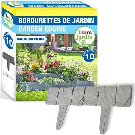 Bordures De Jardin En Pierre Reconstituée Lot De 10 Délimitation Extérieure Durable (1/4)