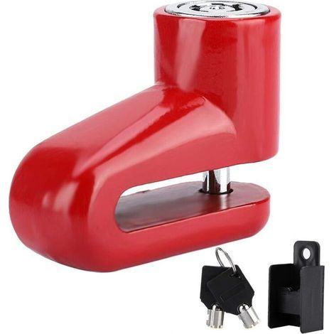 Safety Disc Brake Lock, Bicycle Brake Wheel Disc Rotor Lock Anti-Theft Scooter Motorcycle (Red)