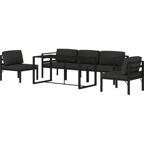 vidaXL Salon de jardin 6 pcs avec coussins Aluminium Anthracite (1/5)