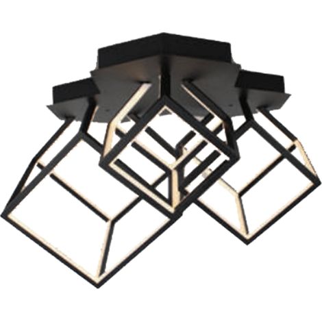 V-TAC Lampadario LED a 3 Cubi 46W con Montaggio a Plafone Colore Nero 3000K (1/5)