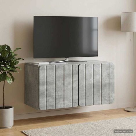 vidaXL Wall-Mounted TV Cabinet 59.5 x 31 x 30 cm Concrete Grey (1/5)