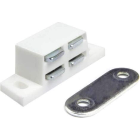 Chiusure magnetiche da applicare - forza 5 kg. - bianco - 2 pz.