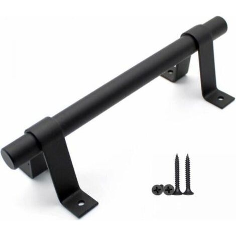 Vintage Barn Door Handle, Carbon Steel Sliding Door Handle with Screws, Black (1 Piece) (1/5)