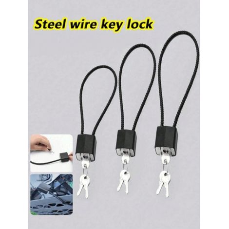 Cadenas pour casque, cadenas pour bagages, cadenas à câble en acier souple, pour vélo électrique, armoire, antivol, résistant à la rouille et à l'eau, corde aléatoire, longueur 20cm (1/4)