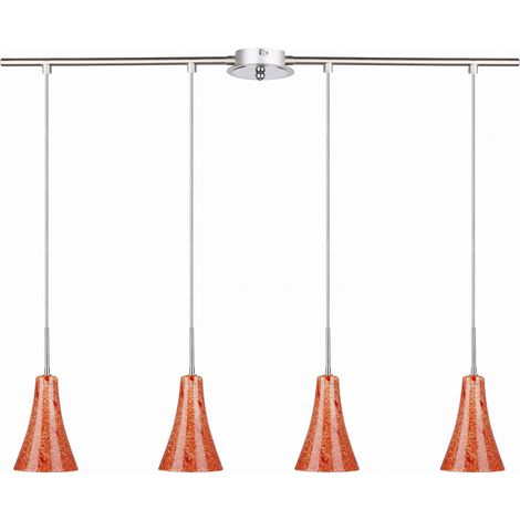 Lampadario Candellux RUFI 4 luci E14 satinato arancio (1/2)
