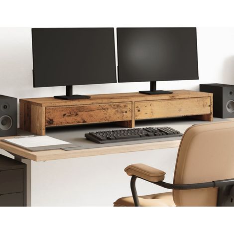 vidaXL Supporto Monitor con Cassetti Legno 100x27x15 cm in
