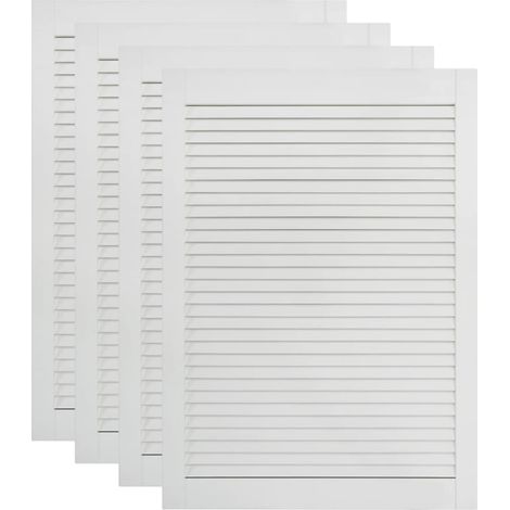 Portes à persiennes 4 pièces bois de pin massif blanc 69 x 39,4 cm