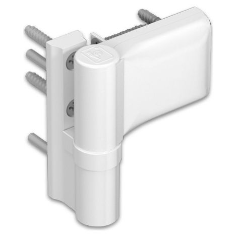Paumelle pour porte PVC KT-SN – Largeur 20 mm – Recouvrement 15-20 mm – Finition laquée blanc RAL 9016 – Aluminium – Poids max 80 kg – Hahn