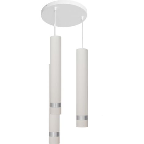 Helam TUBA Plafonnier Suspendu Cluster Blanc, Chrome 30cm