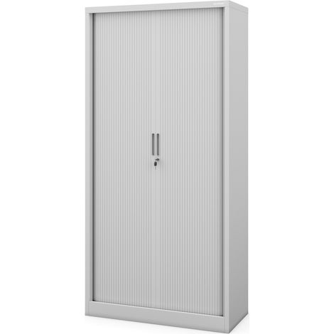 Armoire en métal à portes coulissantes DAMIAN, 900 x 1850 x 450 mm, gris