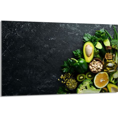 Glas-Herdplattenschutz 80x52 Avocado