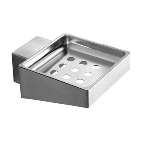 Portasapone sospeso con drenaggio in acciaio inox satinato  NUEVO-S kamalu