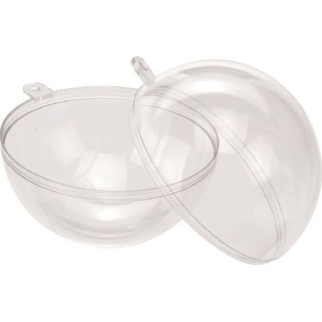 Glorex Kunststoff-Kugel Ø 10cm Transparent Kunststoffkugel Bastelkugel