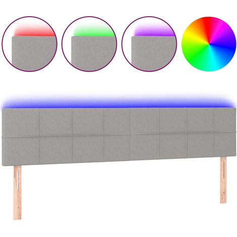 Maison Exclusive - Cabecero con LED de tela gris claro 180x5x78/8 (1/5)