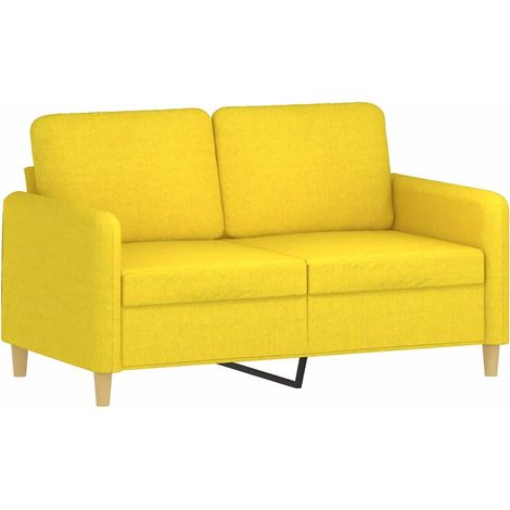 Canapé à 2 places,Sofa pour Salon,Banquette Jaune clair 120 cm Tissu CFW258798 (1/5)