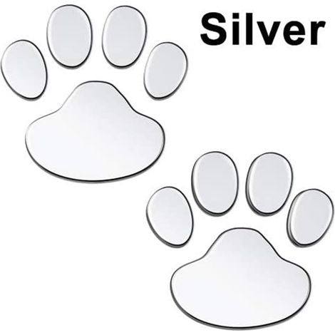 Set di 2 adesivi per auto con design accattivante: impronta di zampa di animale 3D, impronta di zampa di cane. (1/5)