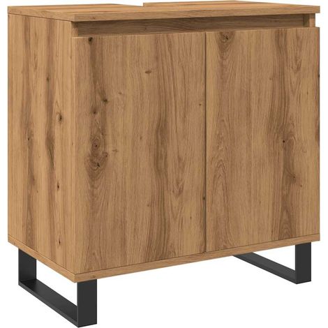 vidaXL Mobile da Bagno Rovere Artigianale 58x33x60 cm in Truciolato (1/5)