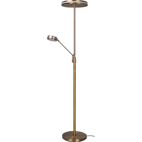 Lampadaire, incl. 1 x LED,SMD,35,0 Watt,2700+3200+4000K,4100 Lm. incl. 1 x LED,SMD,6,5 Watt,2700+3200+4000K,650 Lm. Métal, Noir, Corps: Métal, Laiton fumé (1/5)