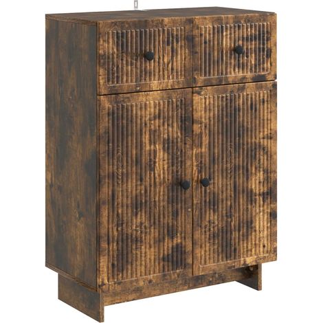 Sideboard Smoked Oak 66 x 34.5 x 90 cm Engineered Wood vidaXL