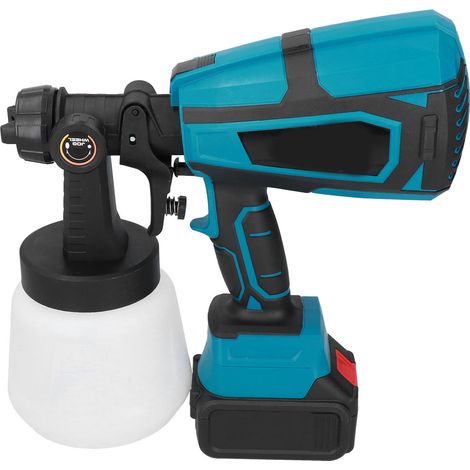 Pistolet de peinture sans fil 21V batterie lithium rechargeable 1000ml, pulvérisateur électrique à main, chargeur UE 200-240V, pour bricolage et rénovation (1/5)