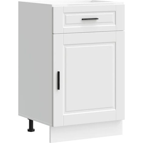Mueble de cocina de estilo moderno con patas ajustables 50 x 46 x 81,5 cm madera de ingeniería blanca 020050262 (1/5)