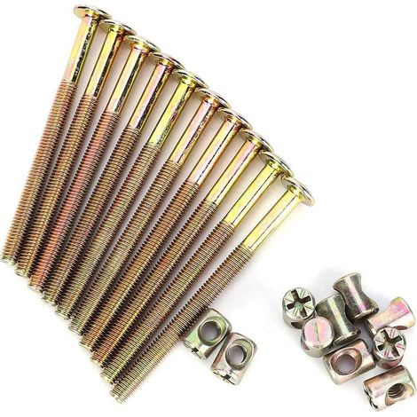 Boulon de meubles M6 vis à tête hexagonale à tête creuse écrous pour chaises de lits superposés pour berceau 100mm (1/4)