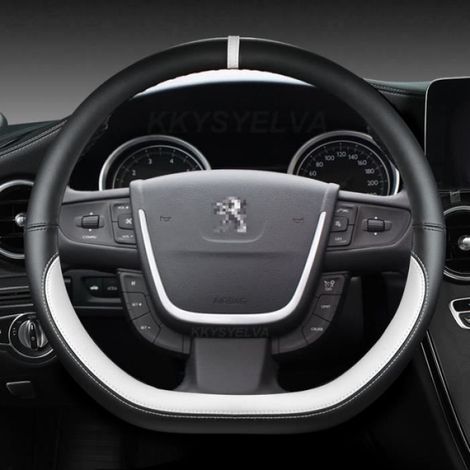 Couvre-Volant - BLANC - Peugeot 508 - Cuir Microfibre - Compatible 2011-2018 - Confort