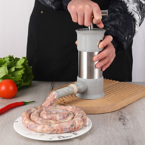 Poussoir à saucisses manuel de grande capacité pour usage domestique, outil de fabrication de hot-dogs et de saucisses. (1/5)