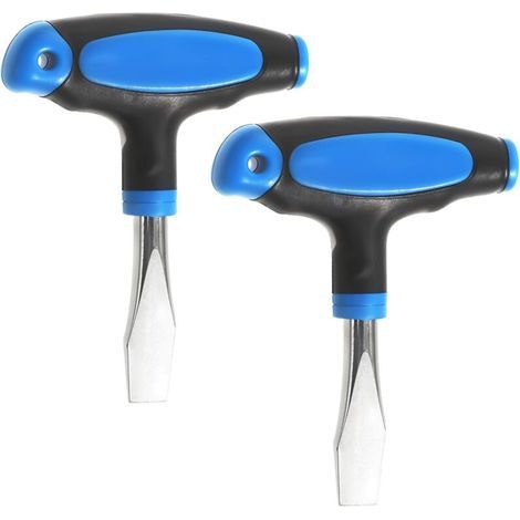 2 pcs Tournevis plat court 10 mm à tête plate - Facile à utiliser - Poignée ergonomique - Tournevis à tête plate - Pour sets de films, atelier, mécanicien (1/3)