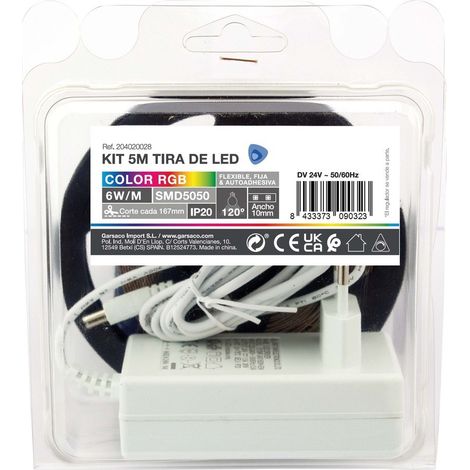 Kit Striscia LED 6,5M 7,2W/M IP20 RGB predisposta